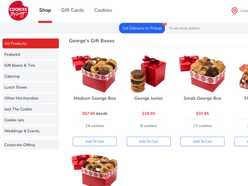 Cookies By George ordering flow