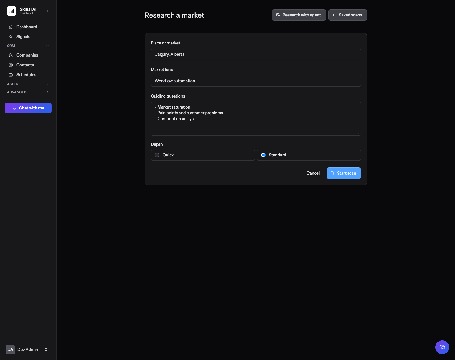 Sales Scout enrichment request form
